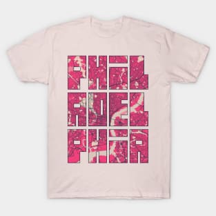 Philadelphia, Pennsylvania, USA City Map Typography - Blossom T-Shirt